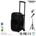 Wal-Mart Supplier 12 Inches Plastic Active Outdoor PA Speaker with 2 Wireless Mics